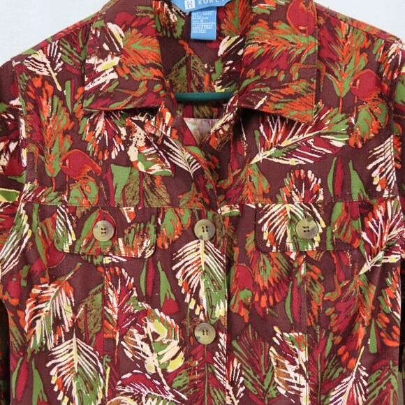 Koret Button Up Leaf Pattern Soft Shirt Sz. S - Picture 3 of 9